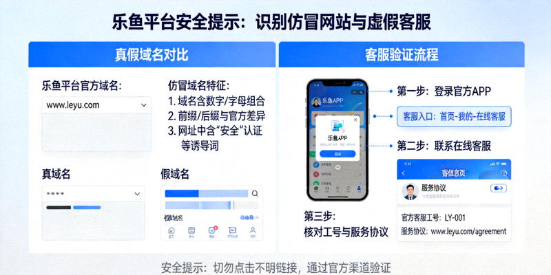国内官方发布乐鱼平台安全提示：识别仿冒网站与虚假客服的详细图解，展示真假域名对比与客服验证流程