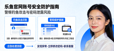 乐鱼官网账号安全防护指南：警惕钓鱼攻击与密码泄露风险图示